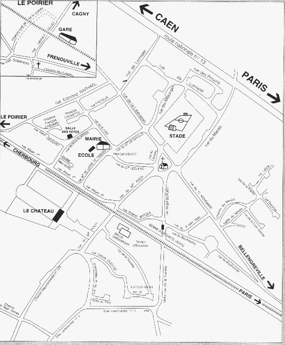 carte de la commune de Frénouville